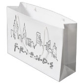 FRIENDS™ | New York City Silhouette Große Geschenktüte (Rückseite Schrägansicht)