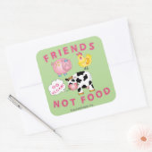 Friends Not Food - Vegan! Aufkleber 3-in x 3-in (Umschlag)