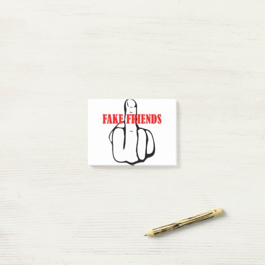 Friends of Middle Finger Fake Post-it Klebezettel (Auf Schreibtisch)