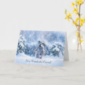 Friends or Friend Happy Holidays Christmas Penguin Karte (Gelbe Blume)