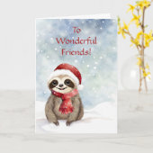 Friends or Friend Happy Holidays Christmas Sloth Karte (Gelbe Blume)