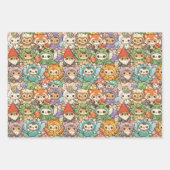 Friends Parade | Cute Animal Wrapping Paper Sheets Geschenkpapier Set (Vorderseite)
