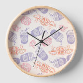 FRIENDS™ | Pastel Central Perk Pattern Uhr (Vorderseite)
