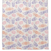 FRIENDS™ | Pastell Central Perk Muster Duschvorhang (Vorderseite)