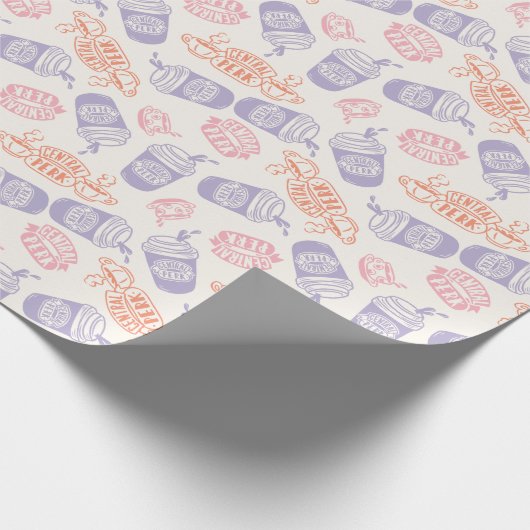 FRIENDS™ | Pastell Central Perk Muster Geschenkpapier (Ecke)