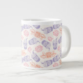 FRIENDS™ | Pastell Central Perk Muster Jumbo-Tasse (Vorderseite Rechts)