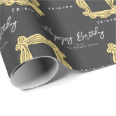 FRIENDS™ | Peephole Frame Happy Birthday Geschenkpapier (Rolleneckpunkt)
