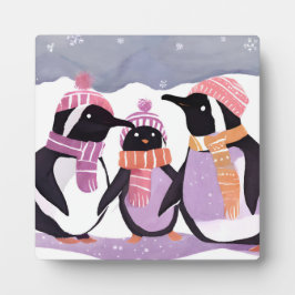 Friends Penguin | Winterfarbe Fotoplatte