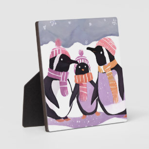 Friends Penguin   Winterfarbe Fotoplatte