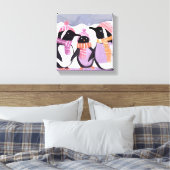 Friends Penguin | Winterfarbe Leinwanddruck (Insitu (Schlafzimmer))