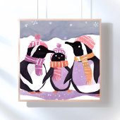 Friends Penguin | Winterfarbe Poster