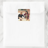 FRIENDS™ | Phoebe & Monica Waxing Legs Quadratischer Aufkleber (Tasche)