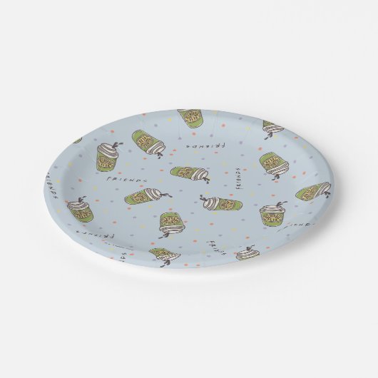 FRIENDS™ | Polka Dot Central Perk Muster Pappteller (Schrägansicht)