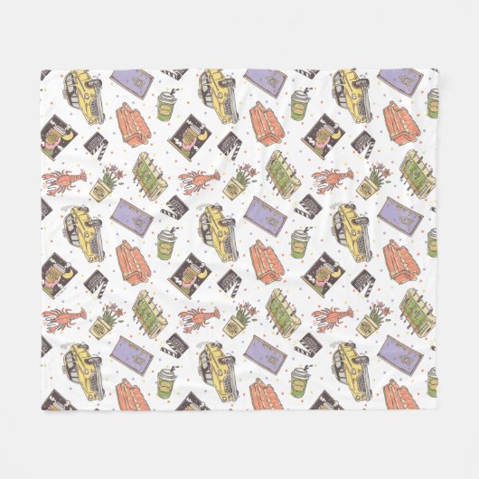 FRIENDS™ | Polka Dot Icon Muster Fleecedecke (Vorderseite (Horizontal))