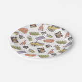 FRIENDS™ | Polka Dot Icon Muster Pappteller (Schrägansicht)