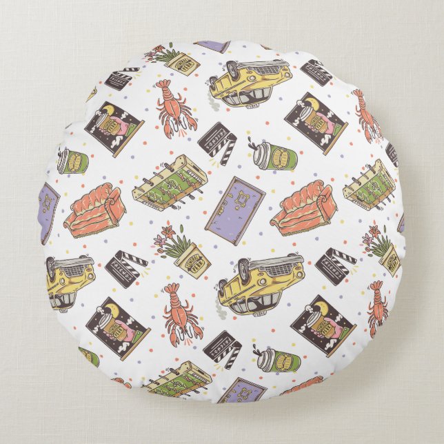 FRIENDS™ | Polka Dot Icon Pattern Rundes Kissen (Vorderseite)