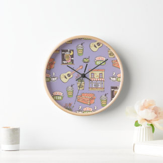 FRIENDS™ | Purple Icon Pattern Uhr