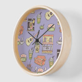 FRIENDS™ | Purple Icon Pattern Uhr (Winkel)