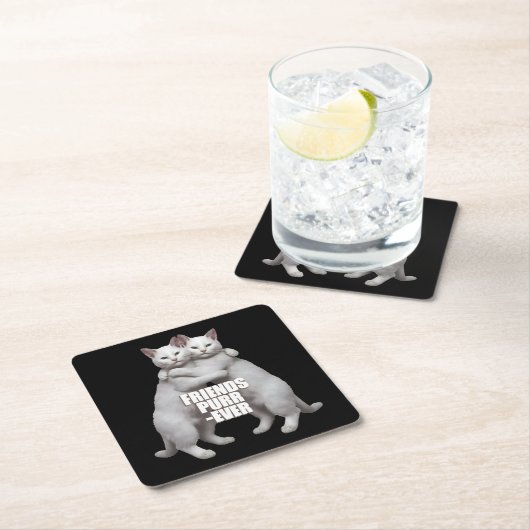 Friends Purr-Ever Rechteckiger Pappuntersetzer (Vor Ort)