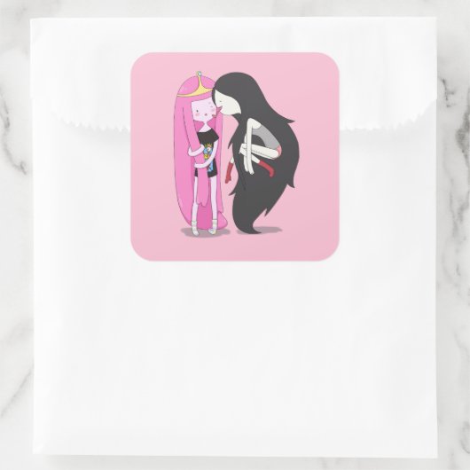 Friends Quadratischer Aufkleber (Tasche)