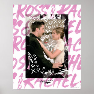 FRIENDS™ Ross and Rachel Doodled Hearts Poster