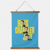 FRIENDS™ | Ross, Chandler und Joey Wandteppich Mit Holzrahmen (Vorderseite)