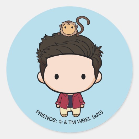FRIENDS™ | Ross Chibi Runder Aufkleber (Vorderseite)