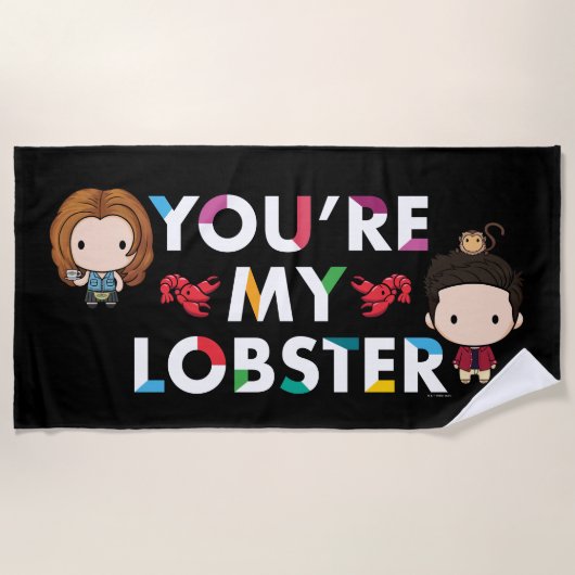 FRIENDS™ | Ross & Rachel Lobster Chibi Strandtuch (Vorderseite)