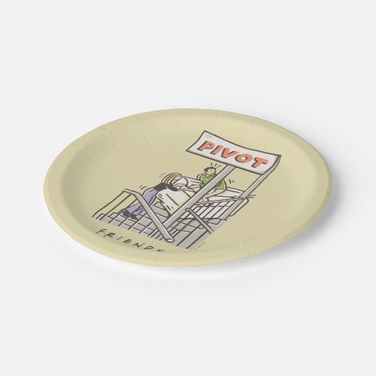 FRIENDS™ | Ross und Rachel PIVOT Pappteller (Schrägansicht)