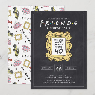 FRIENDS™ Schultafel-Einladung zum 40. Geburtstag Einladung