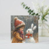 Friends: Schwarze Bunnies ❄️ Digital Feiertagskarte (Stehend Vorderseite)