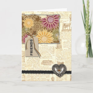 Friends Scrapbook Collage Card Karte