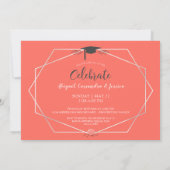 Friends Siblings Graduation Party Coral Floral Einladung (Rückseite)