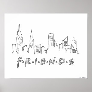 FRIENDS™ Silhouette von New York City Poster