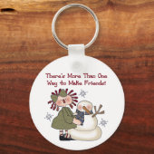 Friends Snowman T - Shirt und Geschenke machen Schlüsselanhänger (Vorderseite)
