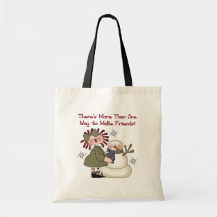 Friends Snowman T - Shirt und Geschenke machen Tragetasche