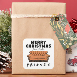 FRIENDS™ Sofa Weihnachtsgeschenkanhänger Quadratischer Aufkleber