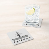 FRIENDS™-Springbrunnen Rechteckiger Pappuntersetzer (Vor Ort)