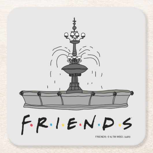 FRIENDS™-Springbrunnen Rechteckiger Pappuntersetzer (Vorderseite)
