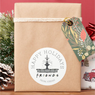 FRIENDS™ Springbrunnen   Weihnachts-Geschenkanhäng Runder Aufkleber