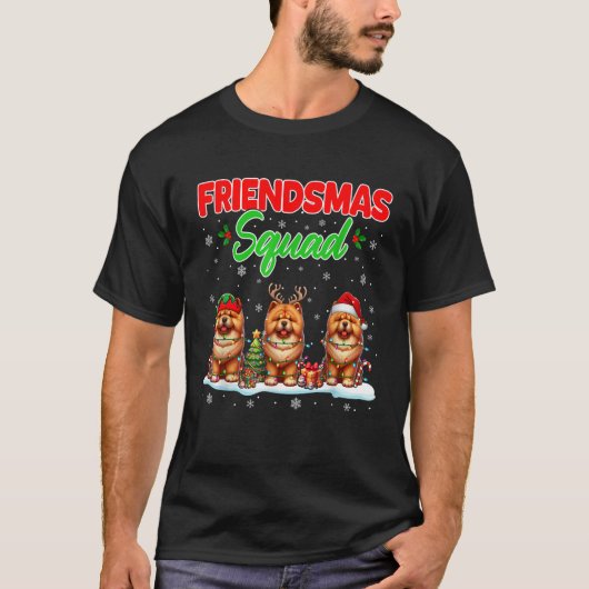 Friends Squad Christmas Three Santa Reindeer Elf C T-Shirt (Vorderseite)