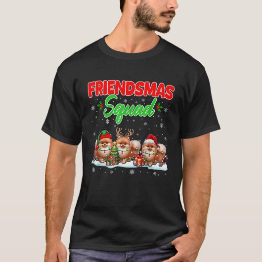 Friends Squad Christmas Three Santa Reindeer Elf P T-Shirt (Vorderseite)