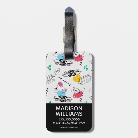 FRIENDS™ | Symbol Muster Gepäckanhänger (Rückseite vertikal)