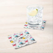 FRIENDS™ | Symbol Muster Rechteckiger Pappuntersetzer (Vor Ort)