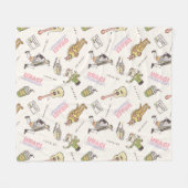 FRIENDS™ Tan Cartoon Muster Fleecedecke (Vorderseite (Horizontal))