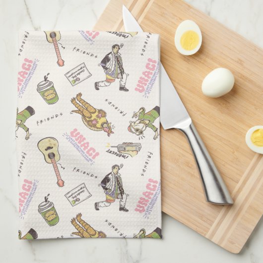 FRIENDS™ Tan Cartoon Muster Geschirrtuch (Viertel Falte)