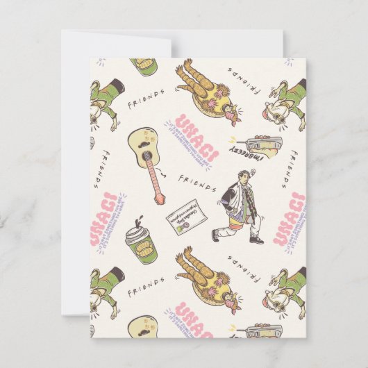 FRIENDS™ Tan Cartoon Muster Mitteilungskarte (Vorderseite)