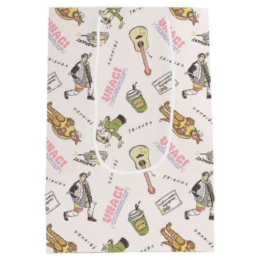 FRIENDS™ Tan Cartoon Muster Mittlere Geschenktüte (Rückseite)