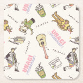 FRIENDS™ Tan Cartoon Muster Rechteckiger Pappuntersetzer (Vorderseite)