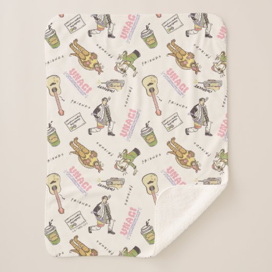 FRIENDS™ Tan Cartoon Muster Sherpadecke (Vorderseite)